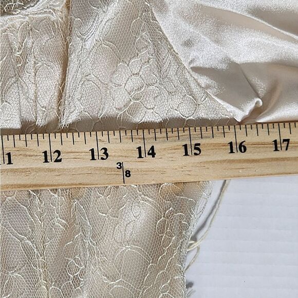 Lorrie Kabala Full Length Poof Sleeve Ivory Dress - Picture 10 of 12